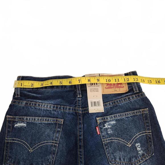 Levi's NEW Boy's Slim Cut-Off Denim Shorts Blue Size 14 - Picture 8 of 8